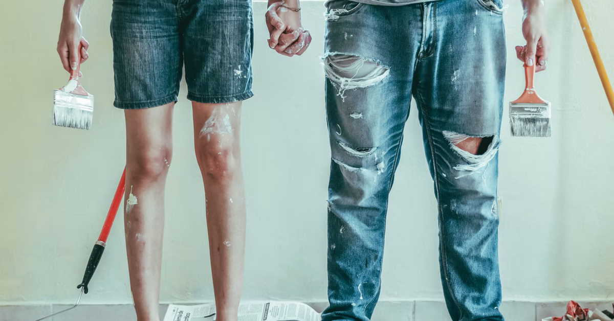 Cartoon of a couple attempting DIY