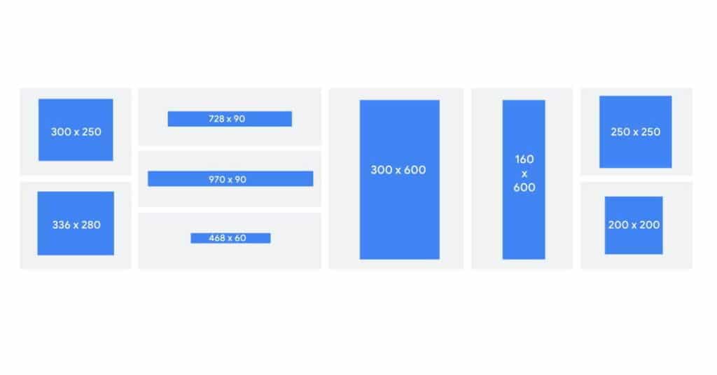 Google Display common banner dimensions